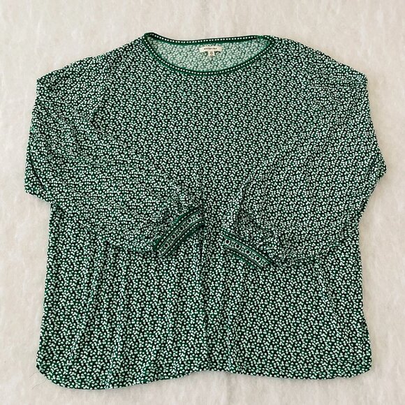 Max Studio Womens Green Abstract Floral Print Everyday Chic Blouse Top Size 2X - Picture 1 of 9
